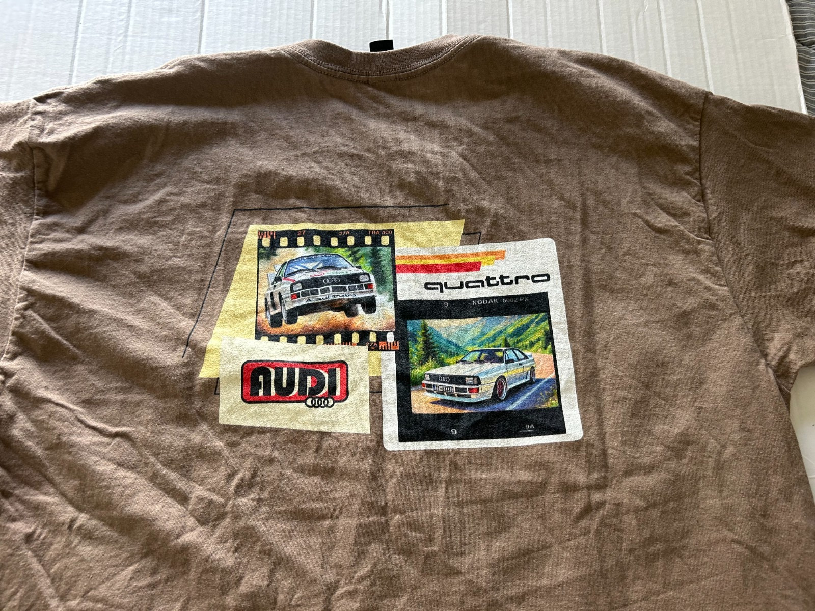 AUDI QUATTRO MZM SIZE XL BRN SHORT SLEEVE T-SHIRT. SEE DESCRIPTION