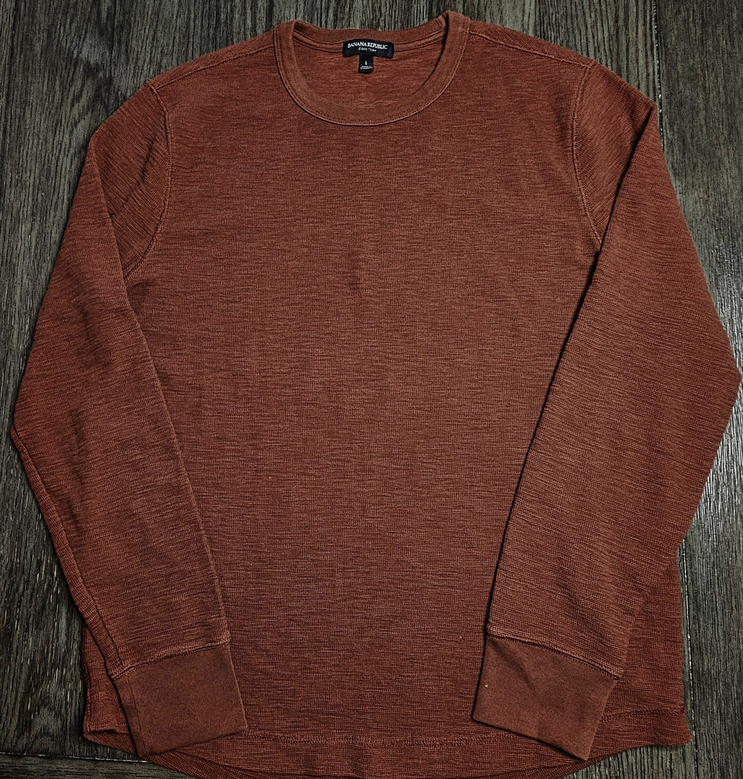 Mens Banana Republic Core Temp Long Sleeve Slub Thermal Shirt Size Large