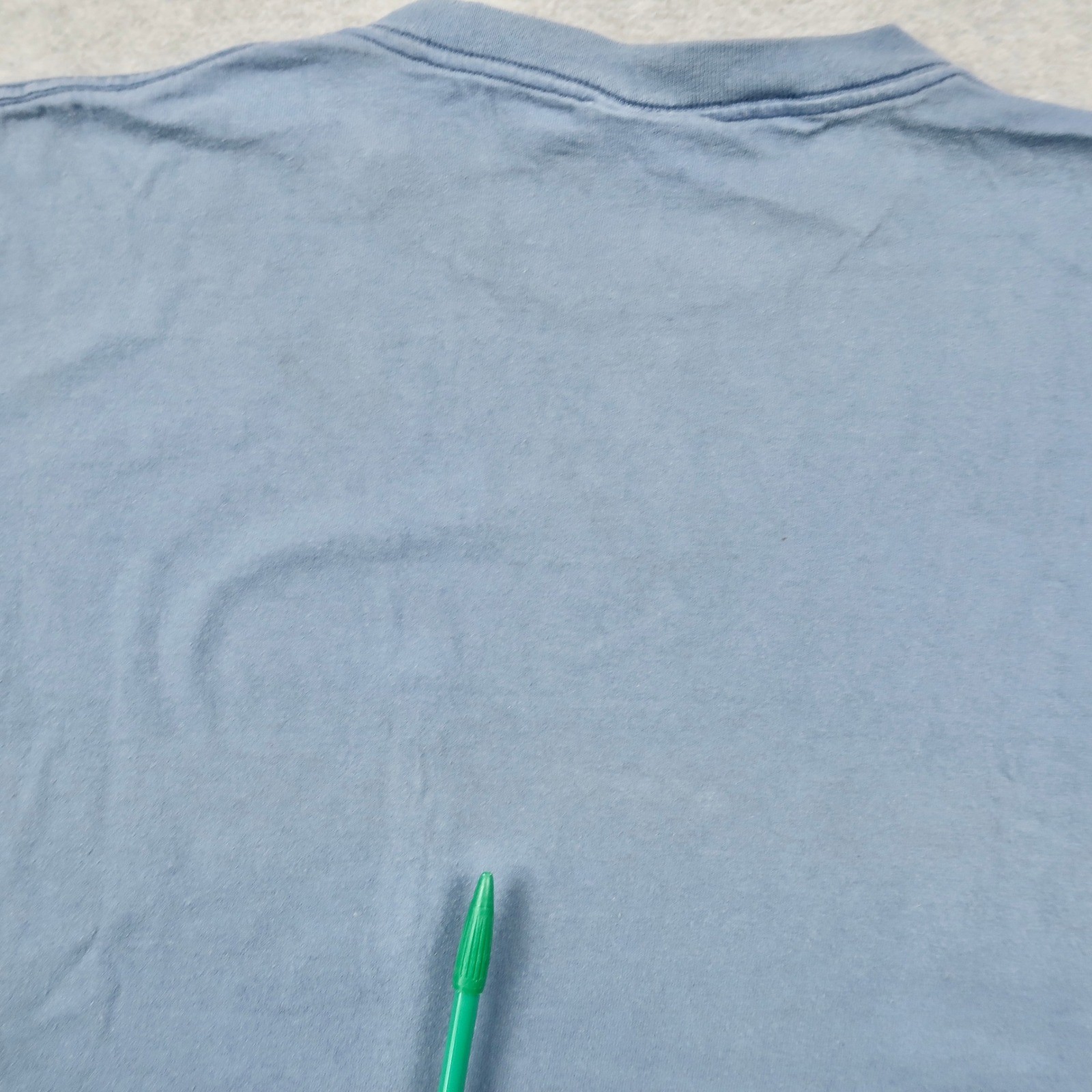 Vintage 90s Basic Editions Mens L Blue Pocket T-Shirt Made in USA 100% Cotton