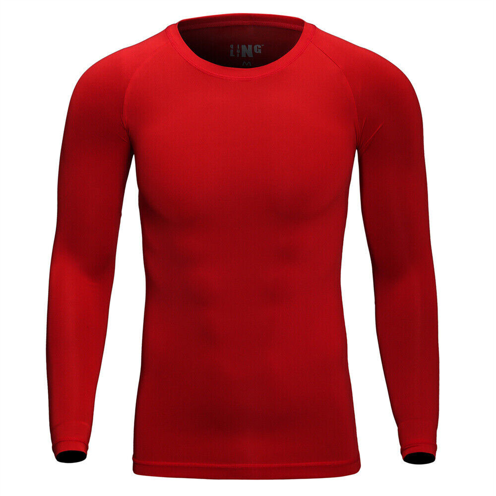 Athletic Long Sleeve Compression Shirts Men’s Dry Fit Sports Gym Shirts Workout