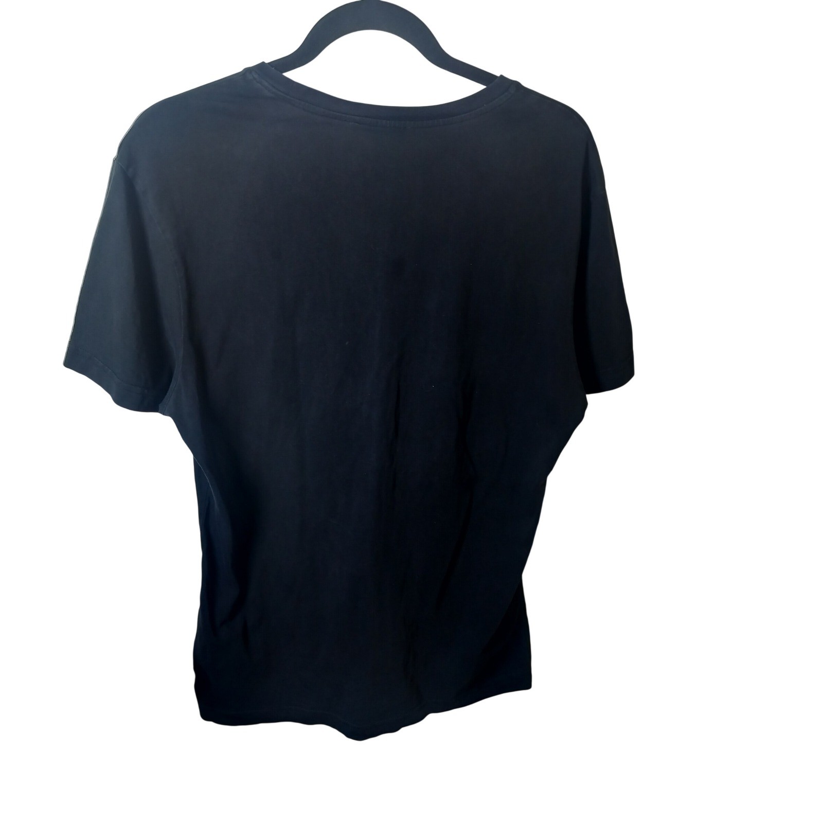 Versace Jeans Mens Black Wavy Typography Logo Graphic T-Shirt Medium B3GMA752