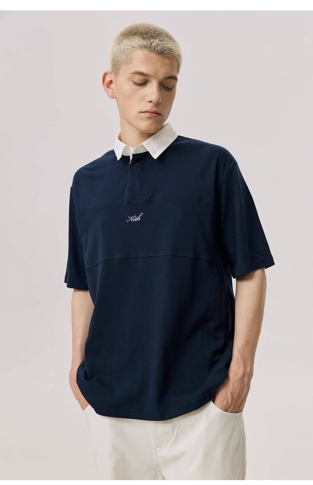 KITH Embroidered Patchwork Polo Shirt Men Summer Cool Casual Top