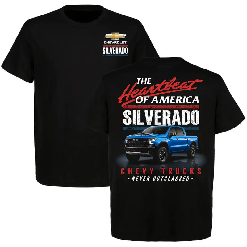 Chevrolet Silverado Never Outclassed T-Shirt, Chevy Silverado American Pride Tee