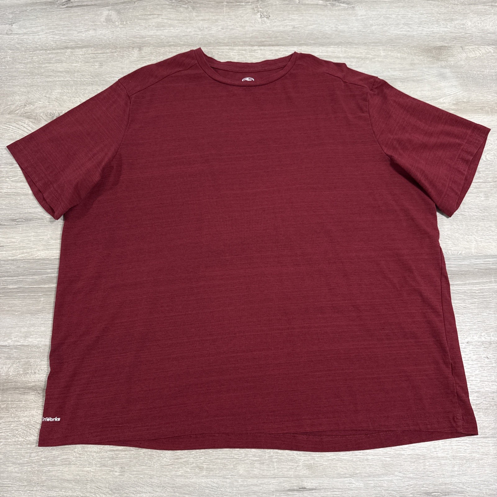 Athletic Works Shirt Men’s Red Heather Crew Neck Stretch 2XL Cotton Blend Tee