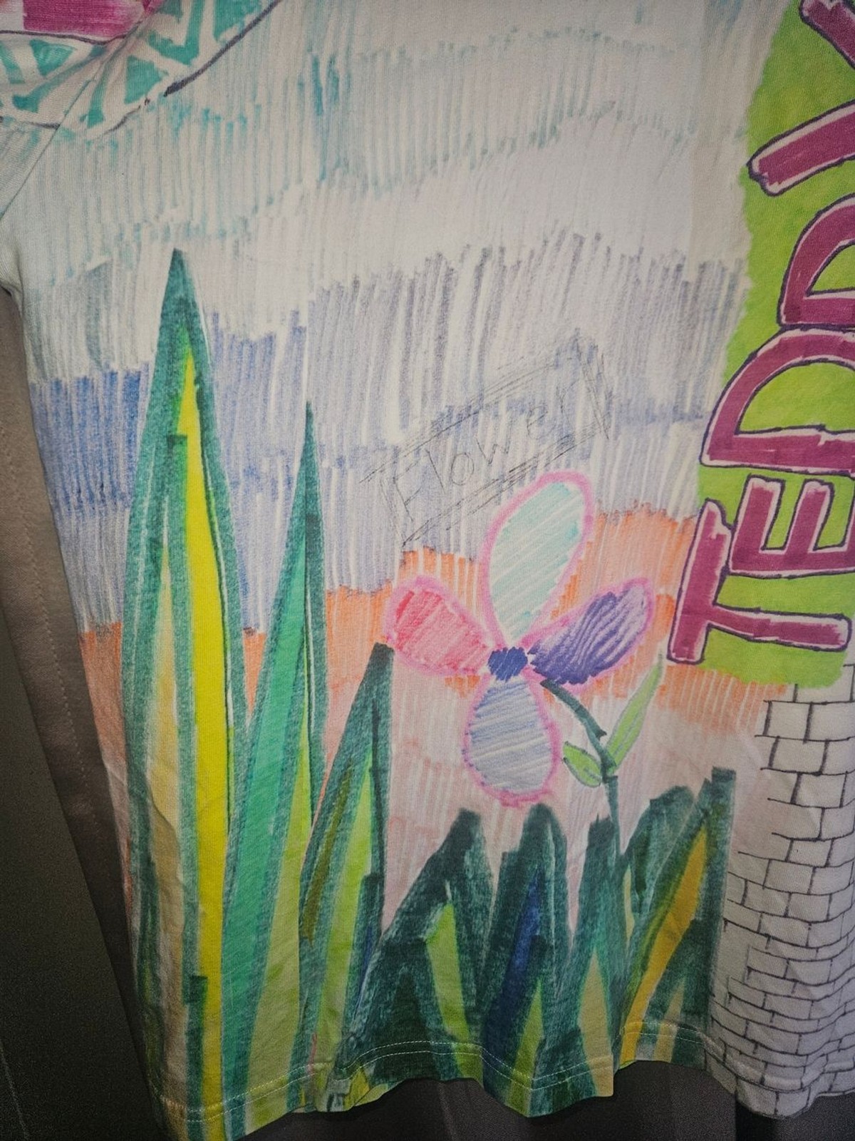 Teddy Fresh Multicolor Hand-Drawn Graphic Tee
