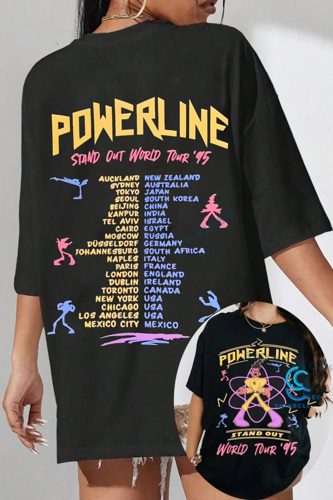 Goofy Movie Powerline World Tour 95 Unisex T Shirt Hoodie Sweatshirt, Retro 90s
