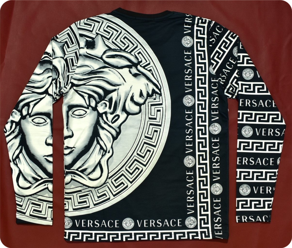 Versace Medusa Head Long Sleeve T-Shirt Black and White Size 2XL