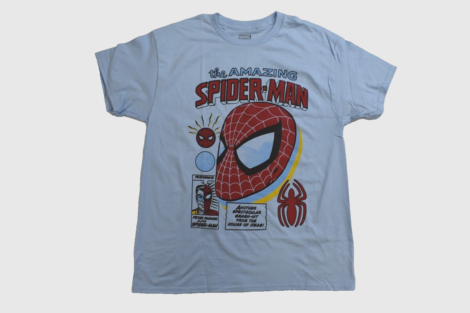 Marvel Spider-Man Mens Spiderman Big Head Comics Graphic Shirt New S-2XL