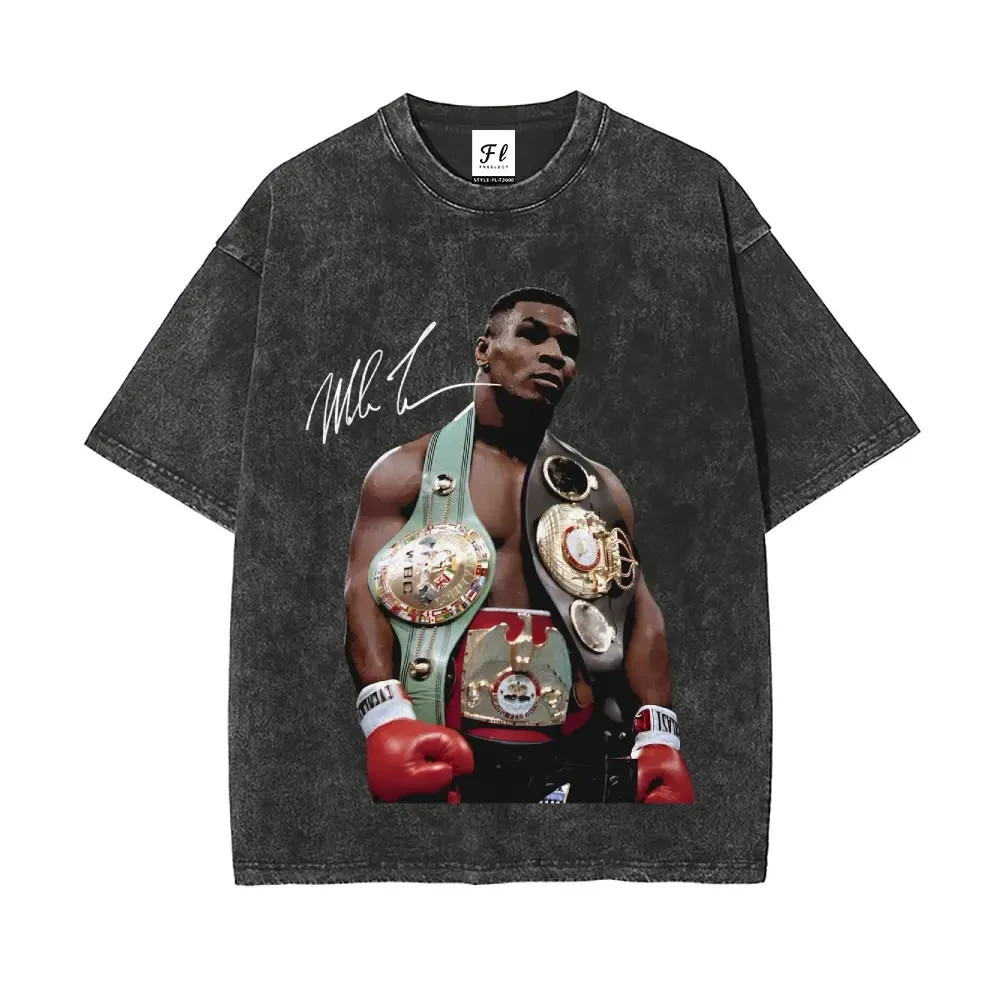 Mike Tyson T-Shirt, 90s Vintage Boxing Sport Legend Oversize Unisex Washed T-Shi