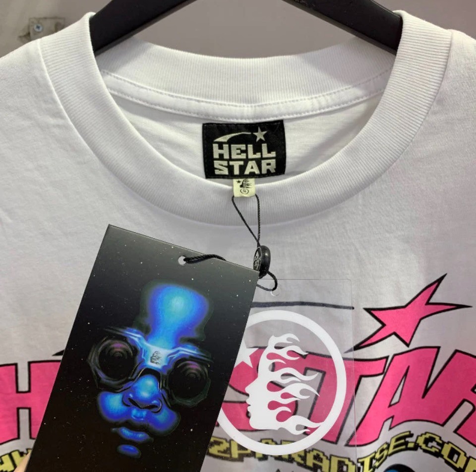 Hellstar Size M Men’s White Blue and Pink