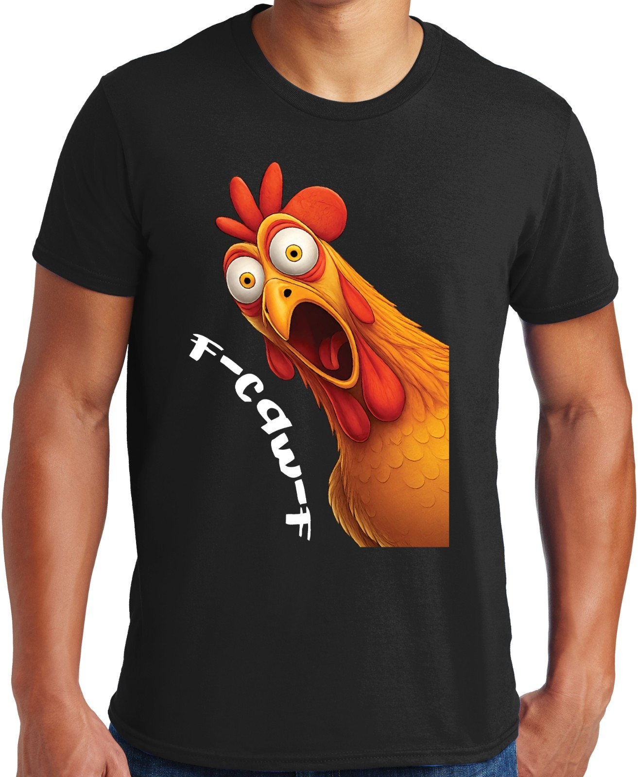 PubliciTeeZ Funny Big and Tall F-Caw-F Screaming Chicken T shirt