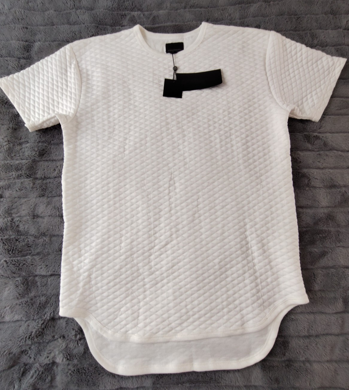 Decibel Men’s White Quilted Drop Cut Pullover Short Sleeve Shirt Size XXL ST45