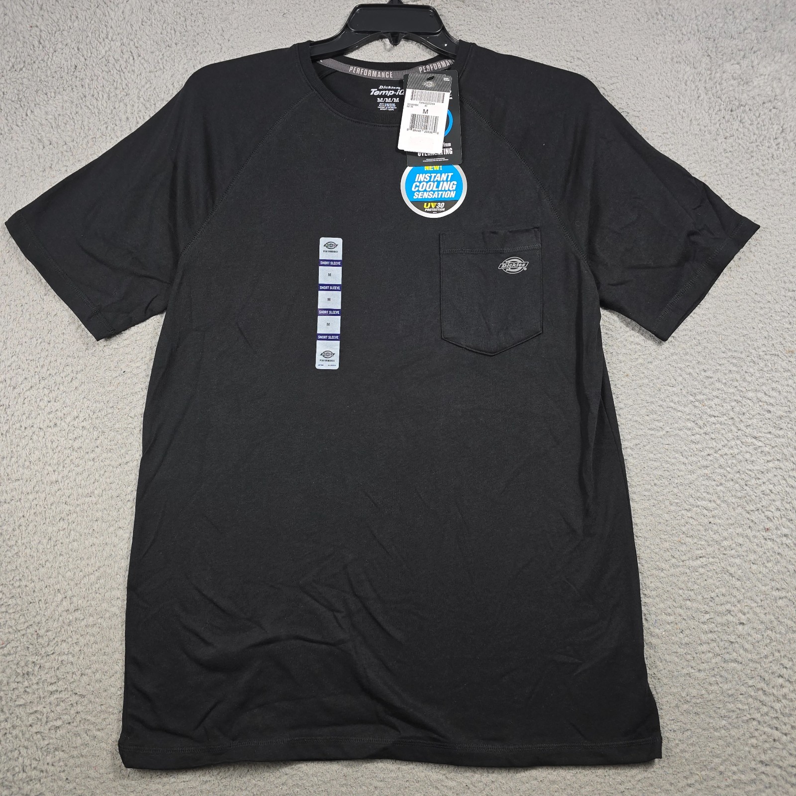 DICKIES Cooling Shirt Mens Medium Black Pocket Lightweight Work Fast Dry NWT B