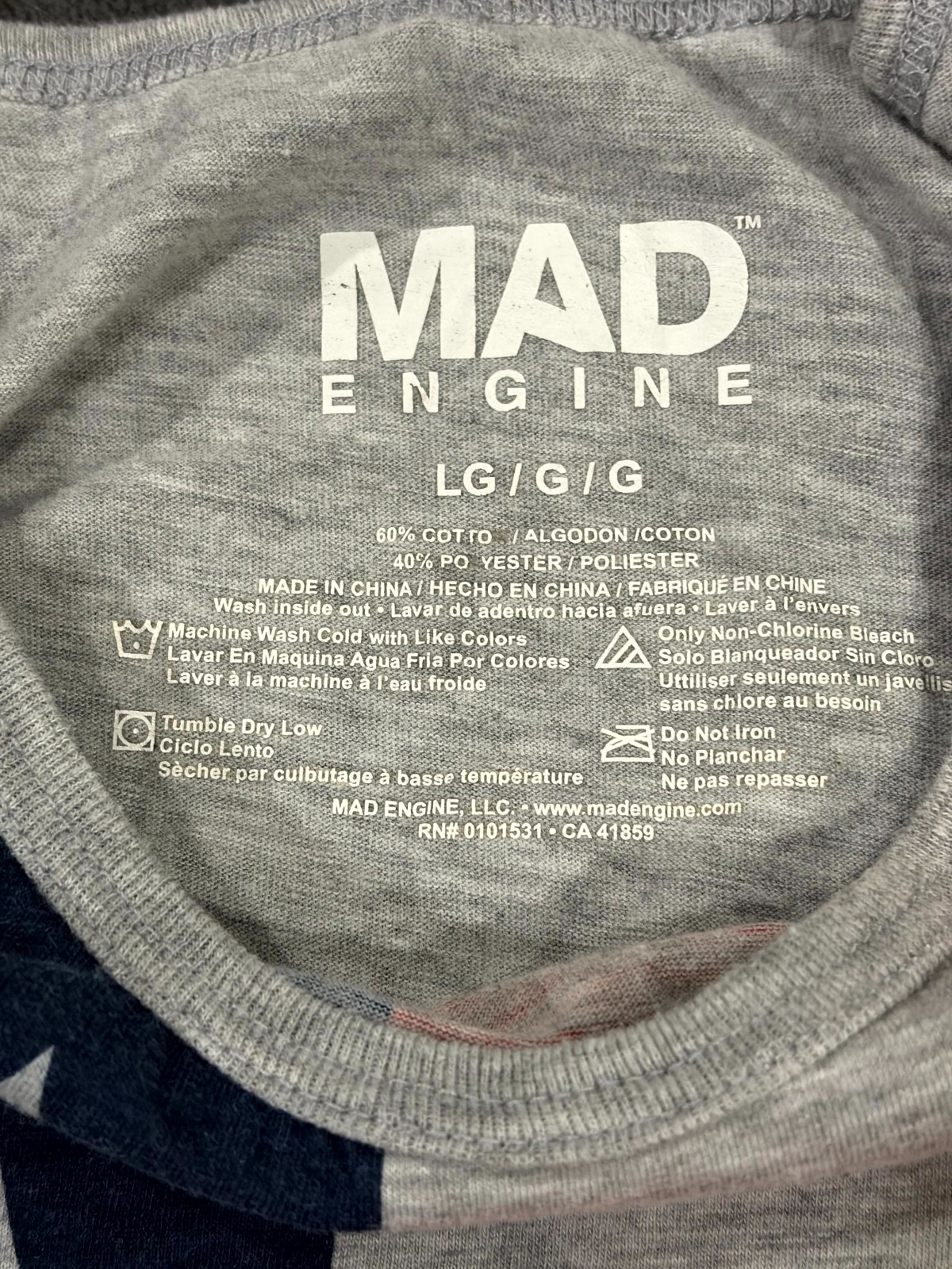 Mad Engine Tank Top Mens Large Multicolor Striped American Flag Graphic Print