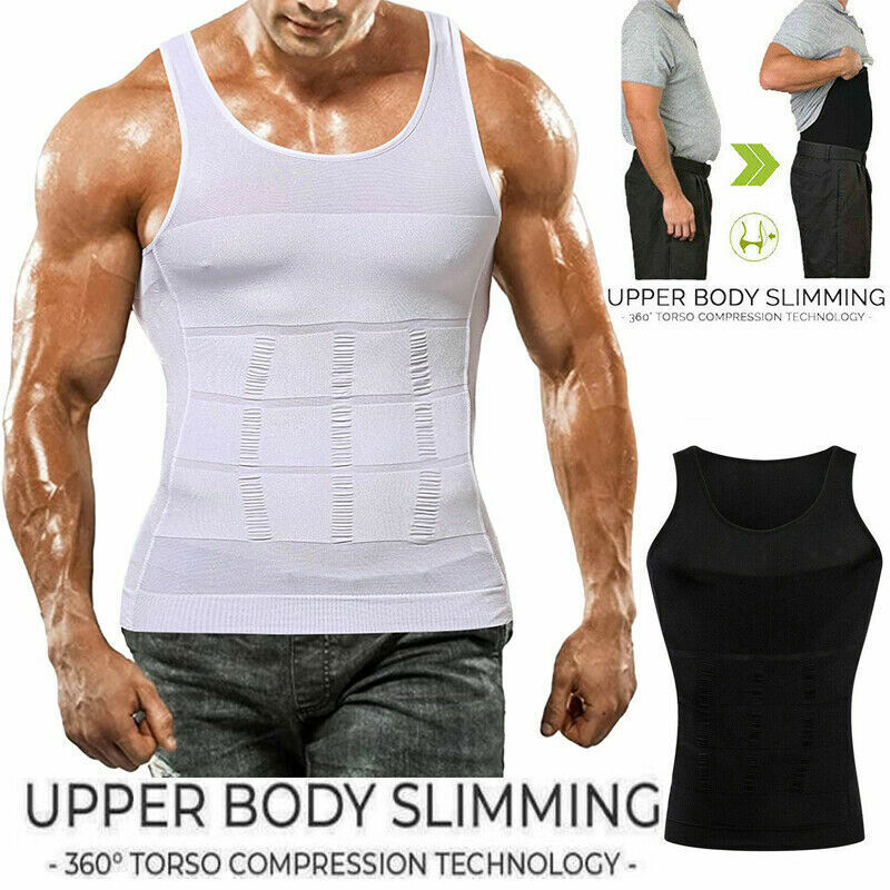 SecondSkin Men’s Shaper Cooling T-Shirt Slimming Body Shaper Compression Tops US
