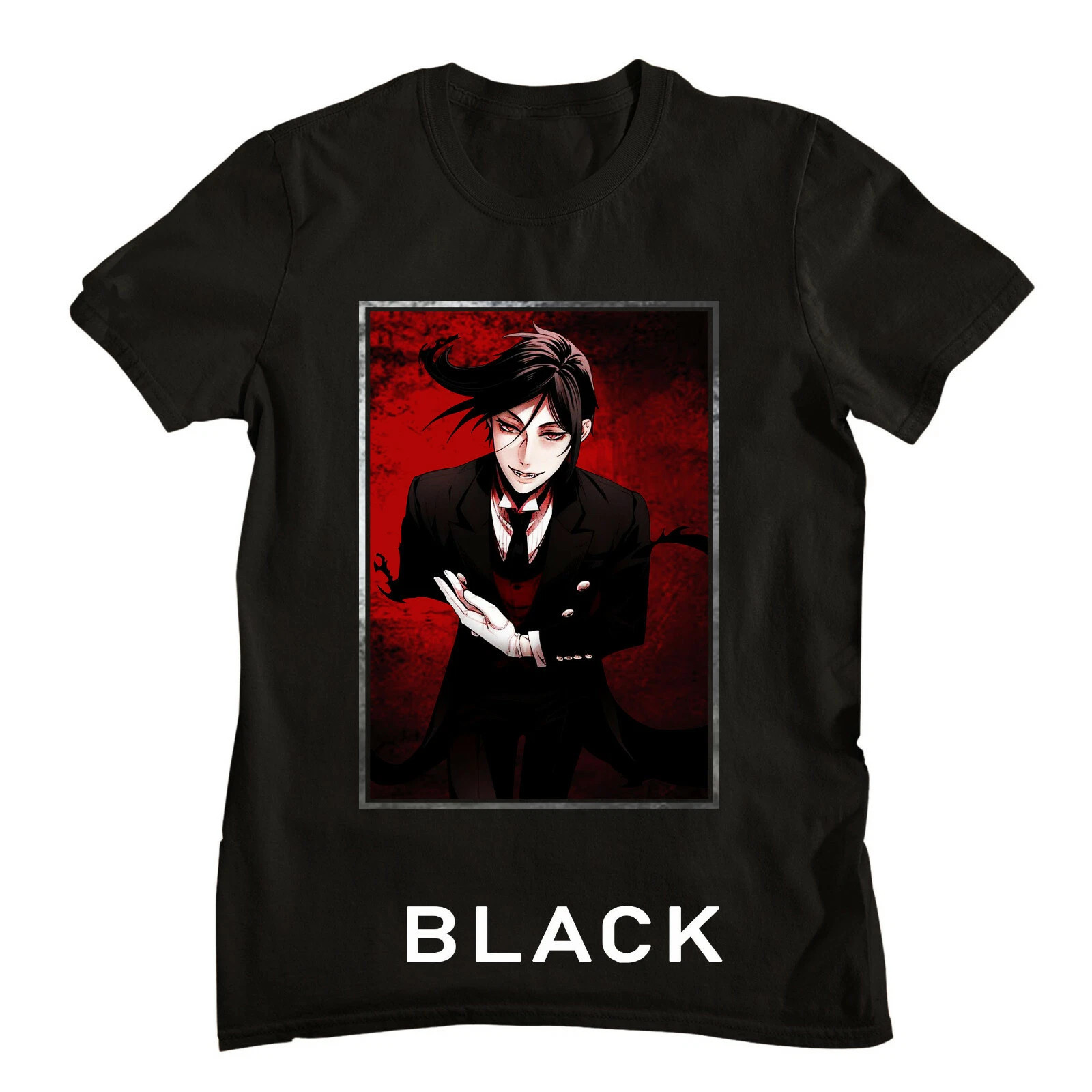 Black Butler Sebastian Kuroshitsuji Sebastian Japanese Anime T-Shirt – Black
