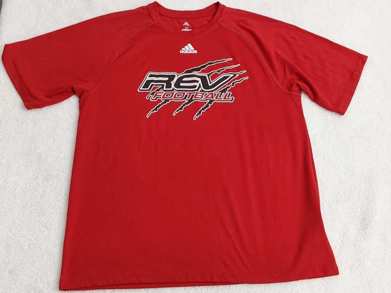 Adidas Climate T Shirt Mens Size Medium Red Short Sleeve Rev Football Polyester