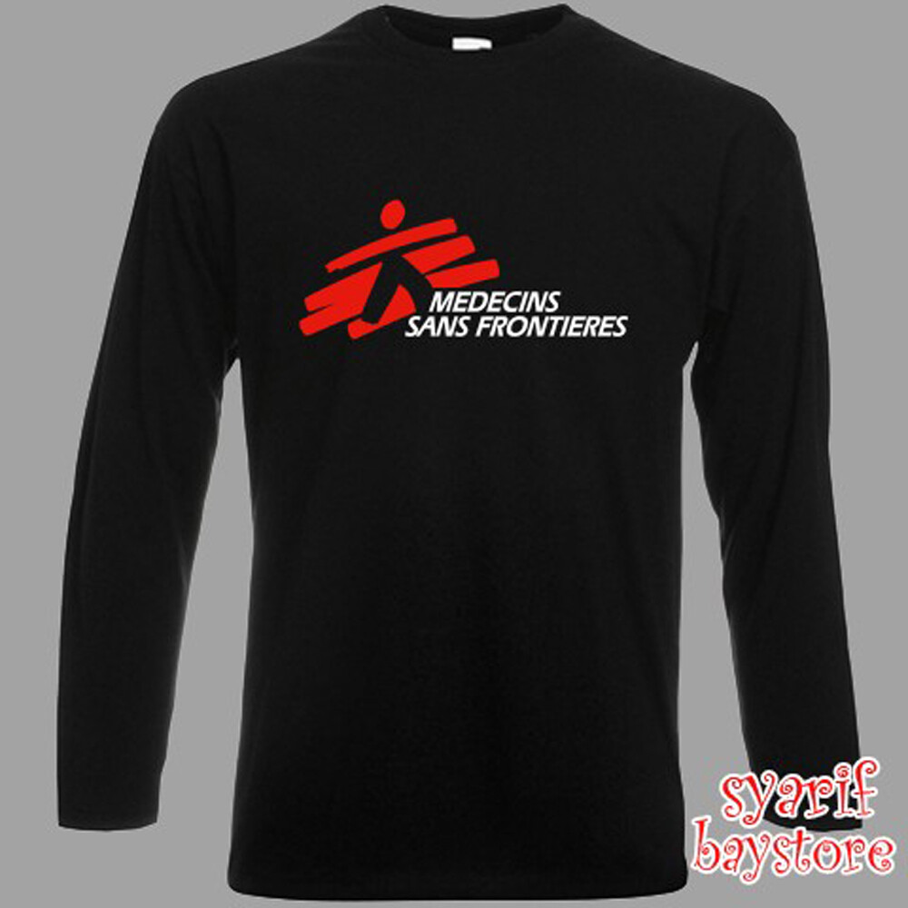 MSF Medecins Sans Frontieres Long Sleeve Black T-Shirt Size S to 2XL