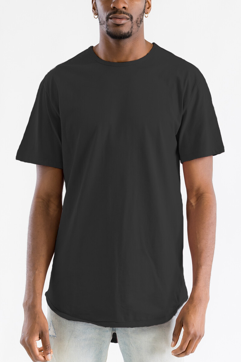 Men’s Classic Solid Plain Cotton Round Hem Scallop Essentials Tshirt S-2XL