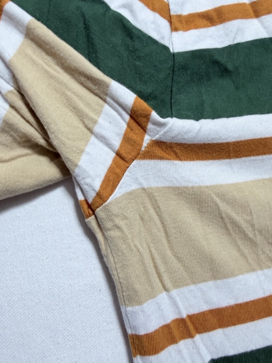 Guess Los Angeles Striped T Shirt Mens Size M Made in India VTG Green Orange Y2K