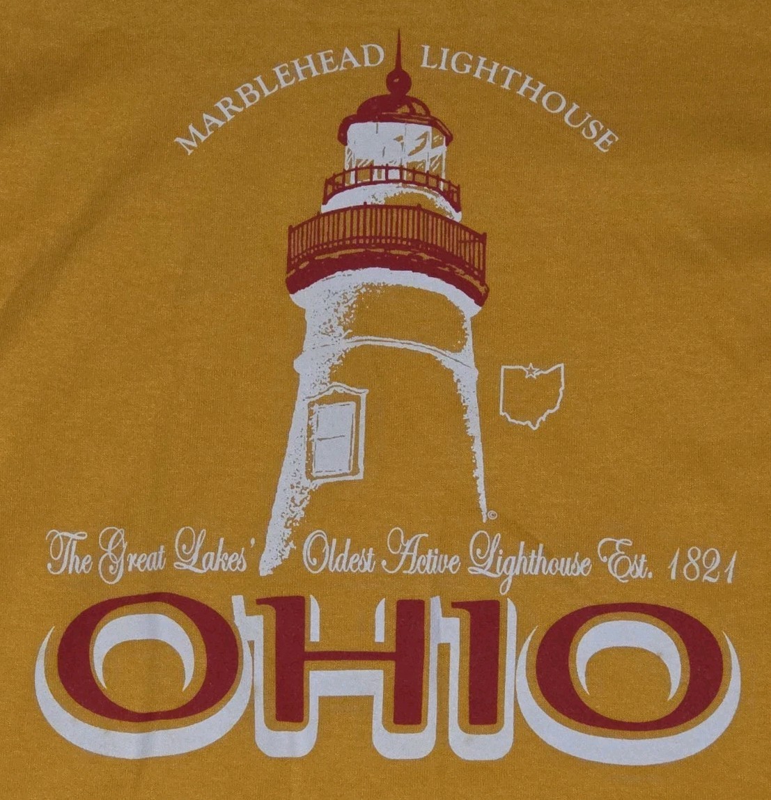 New OHIO MARBLEHEAD LIGHTHOUSE Great Lakes Oldest Lake Erie T-Shirt Adult Medium