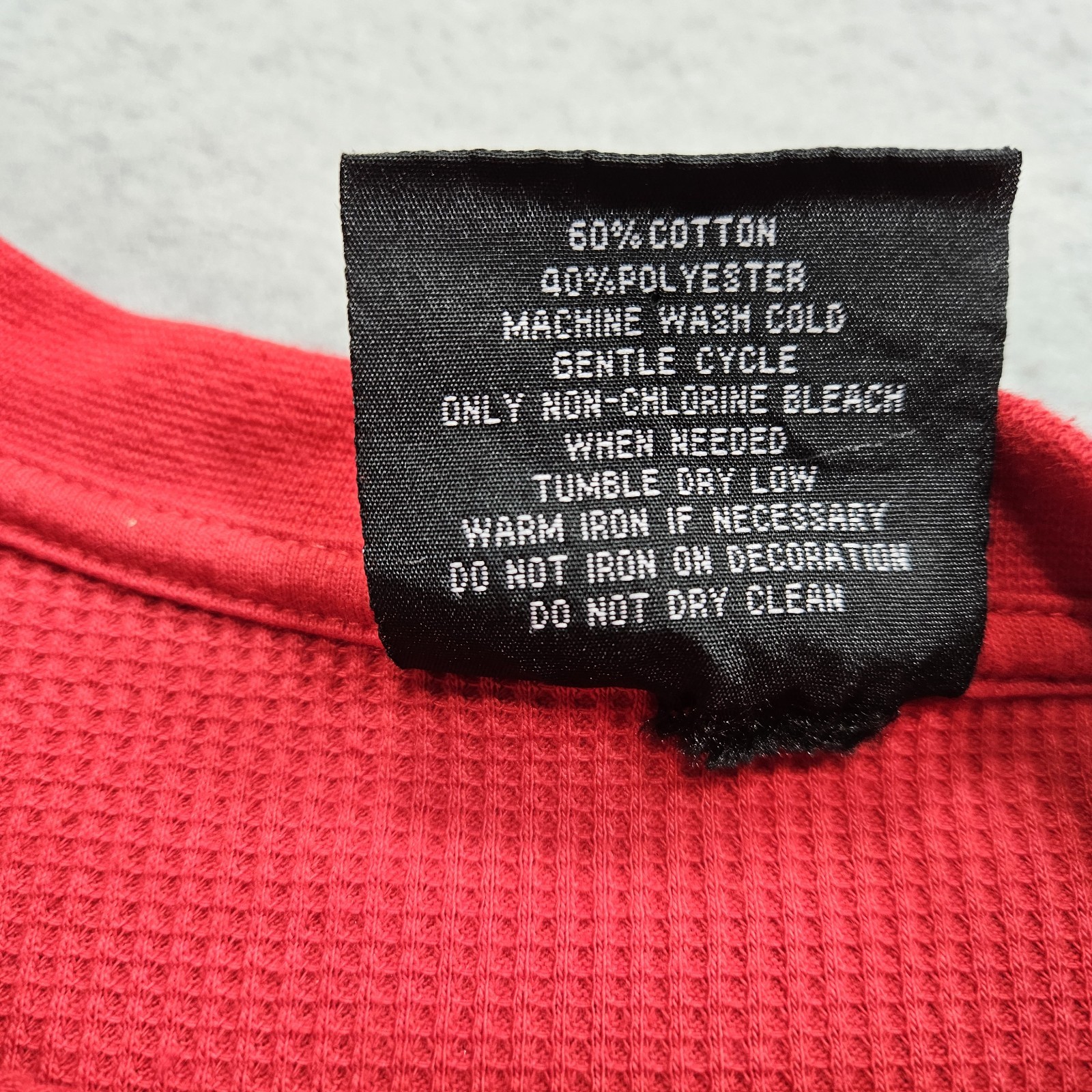 Southpole Waffle Knit Thermal Shirt Mens XL Fire Engine Red Fitted Slim Classic