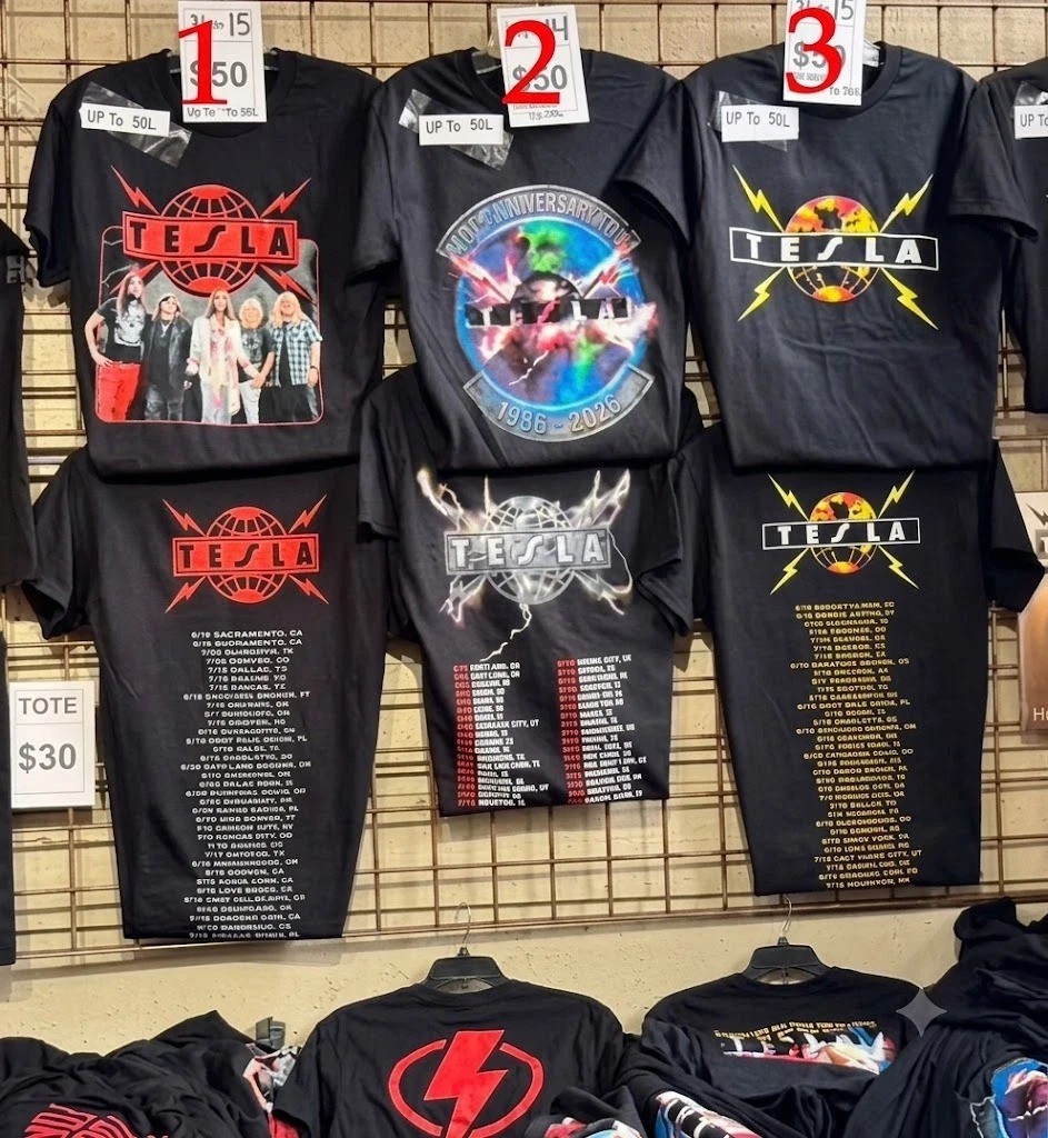 Tesla announces Summer & Fall 2026 North American Tour T-Shirt reprint