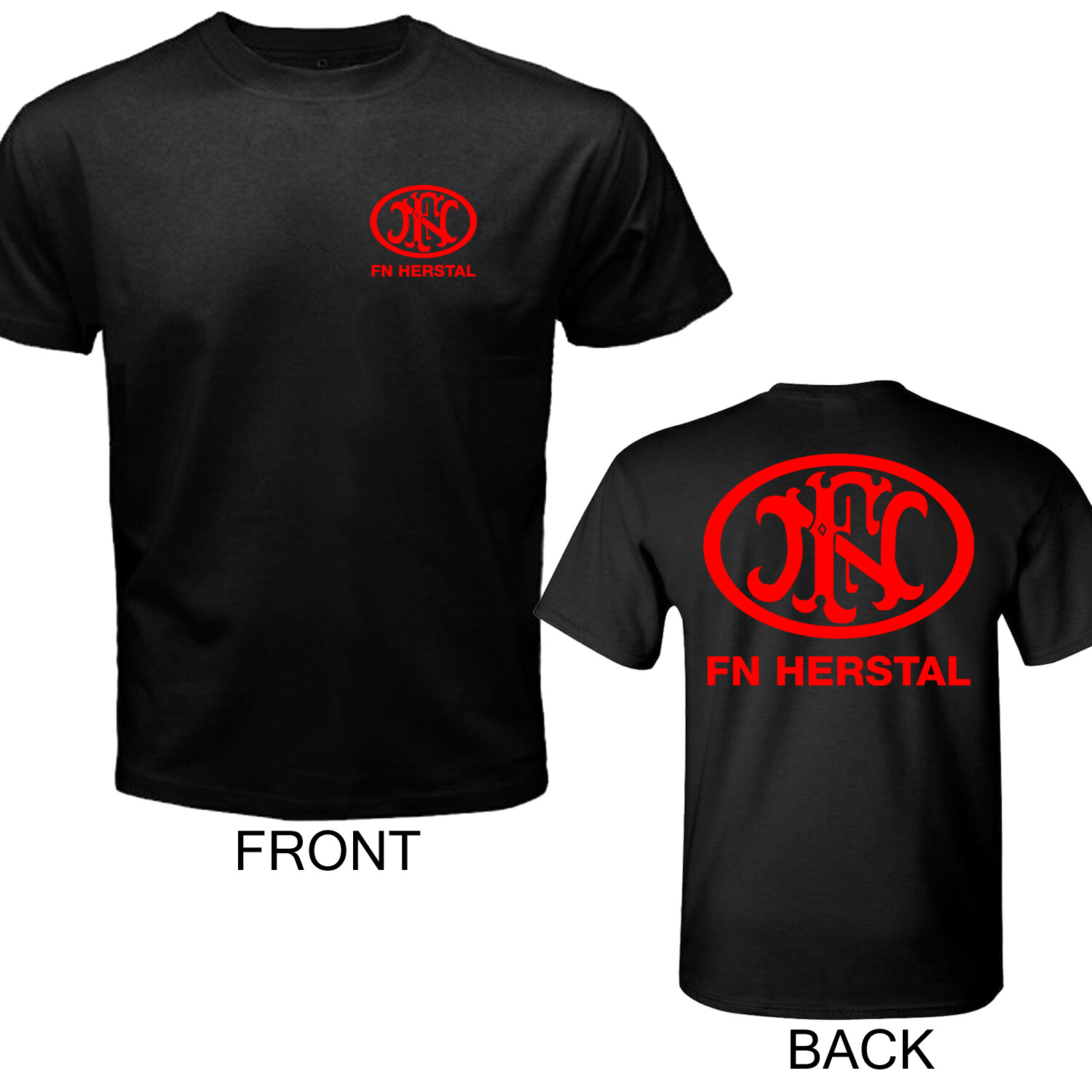 FN Herstal Firearms Guns Men’s Black T-Shirt Size S to 5XL