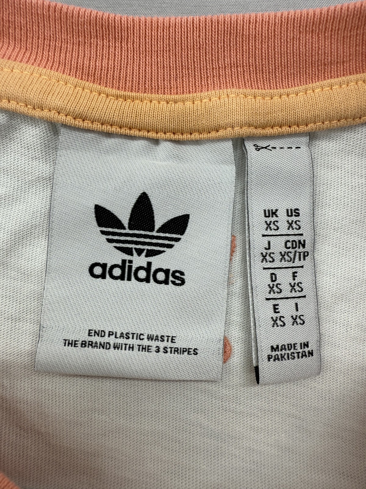 Adidas End Plastic Waste White Multi XS Short Sleeve T-Shirt Recycled