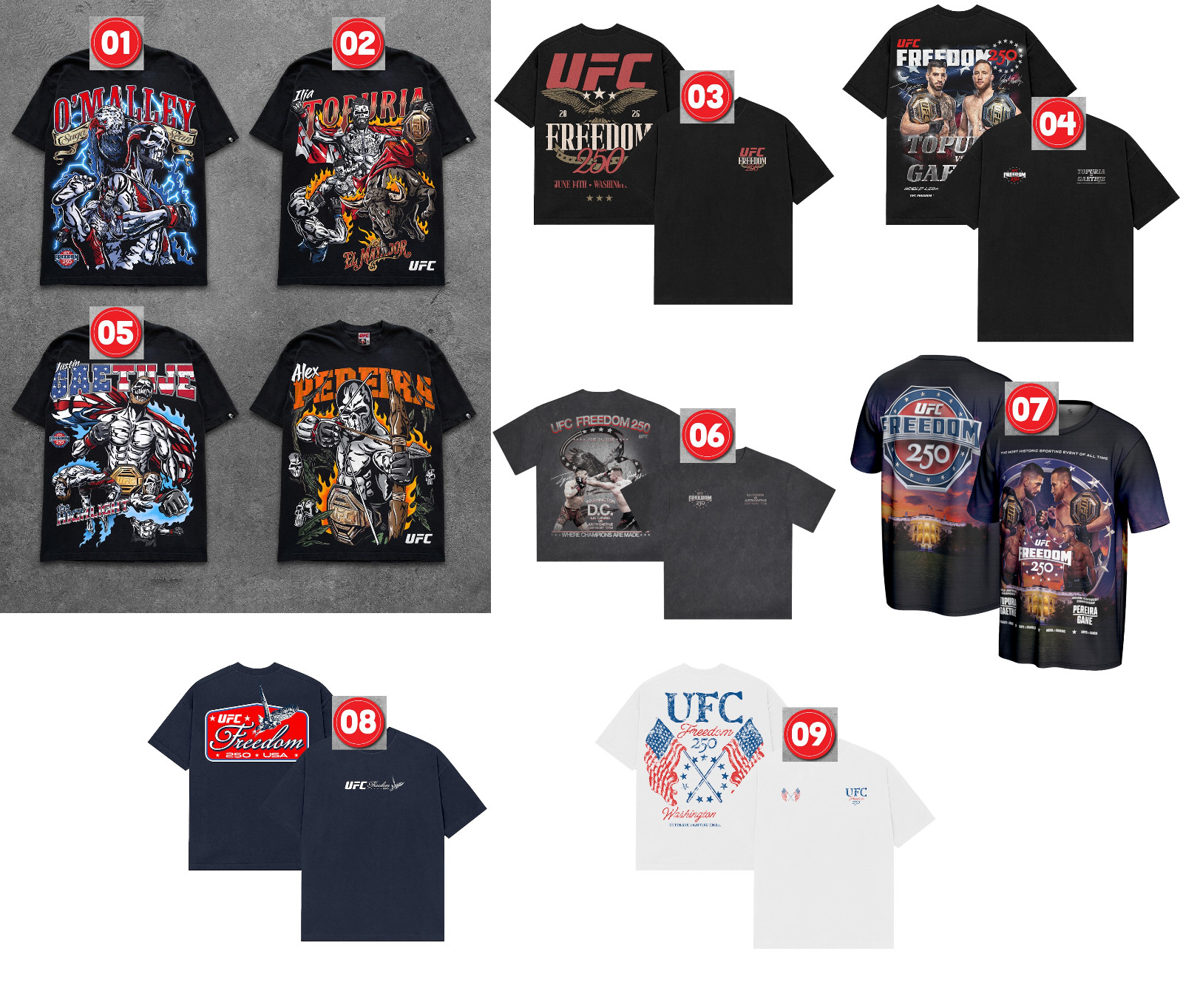 Unisex UFC Freedom 250 T-Shirt Collection Merch, Tee