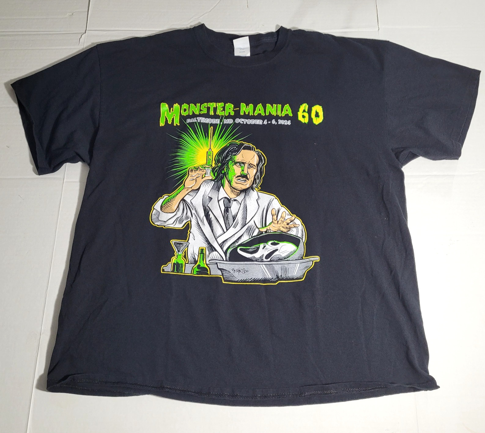 Monster Mania 60 Horror Convention T Shirt 2024 Baltimore MD Black 2XL