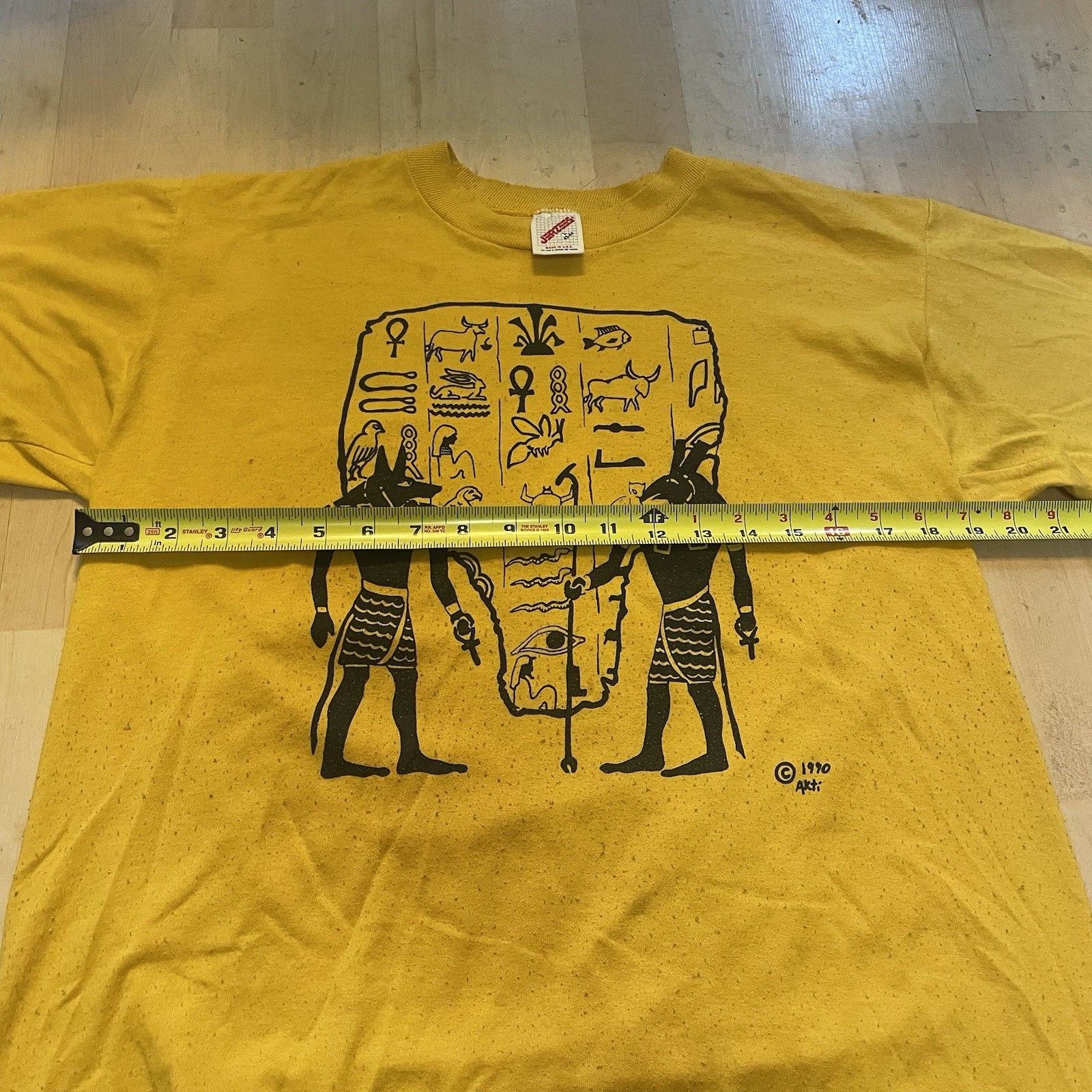 vintage Egyptian Hieroglyphics Single Stitch Tshirt 90s Retro Art Egypt Sz L