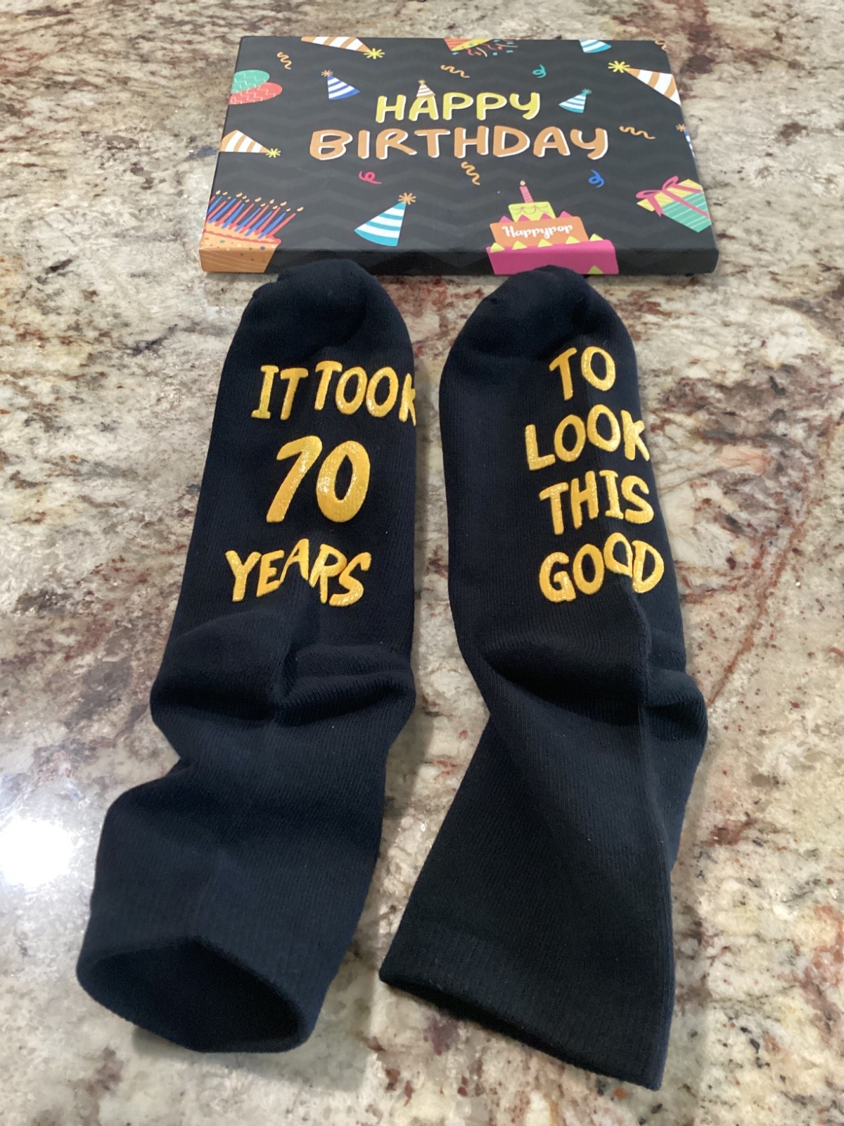 Silly 70th Birthday Socks – Happypop Birthday Sockets for 70 Year Olds