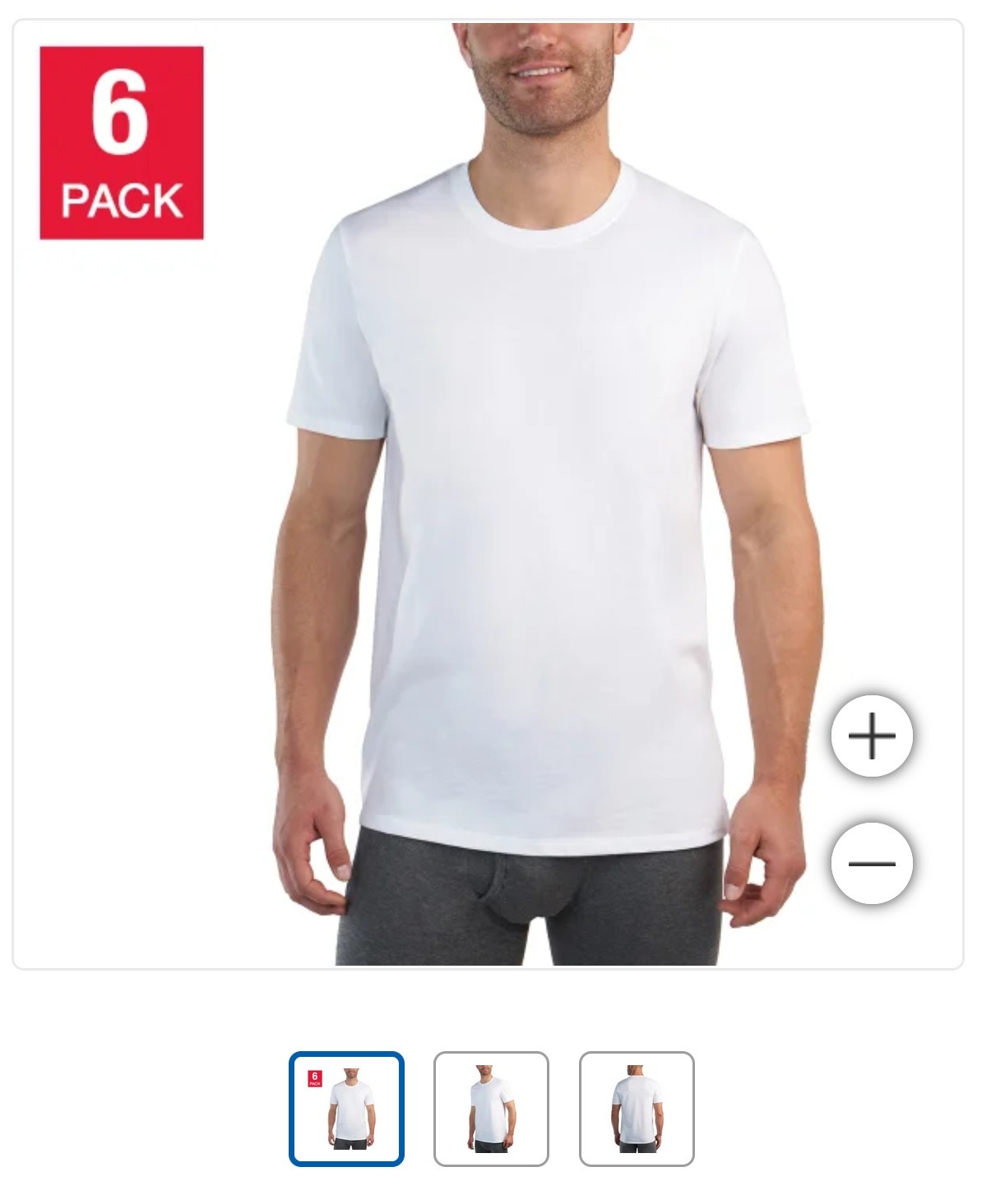 NEW 6 pack of Kirkland T Shirts men’s White Crew Neck 100% Cotton Tees PICK SIZE