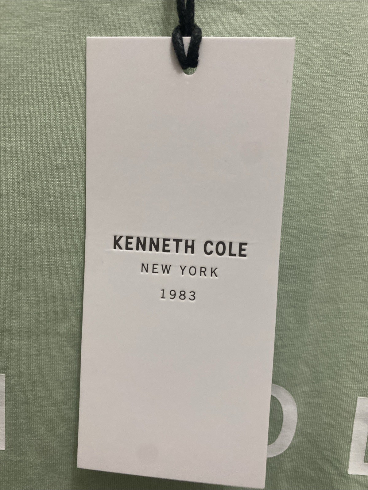 Kenneth Cole Men’s XL Green Short Sleeve Crew Neck Chest Text Logo T-shirt NWT
