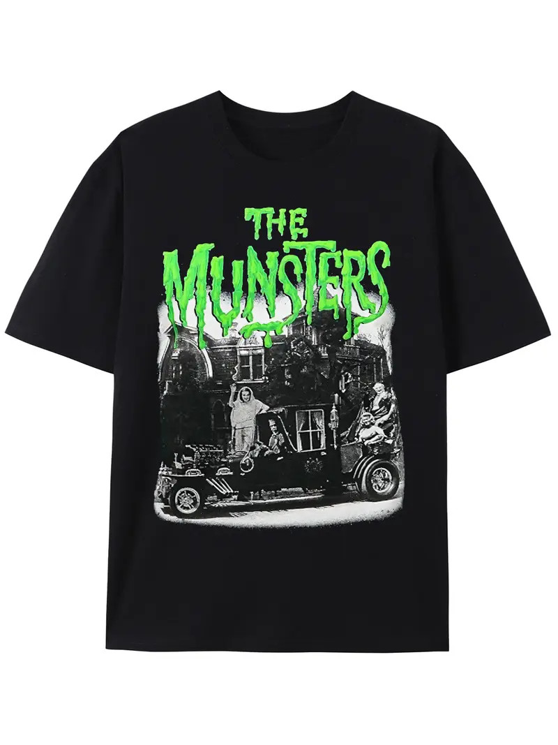 Mens Horror T-Shirt Meet the Munsters Vintage B-Movie Monster Halloween