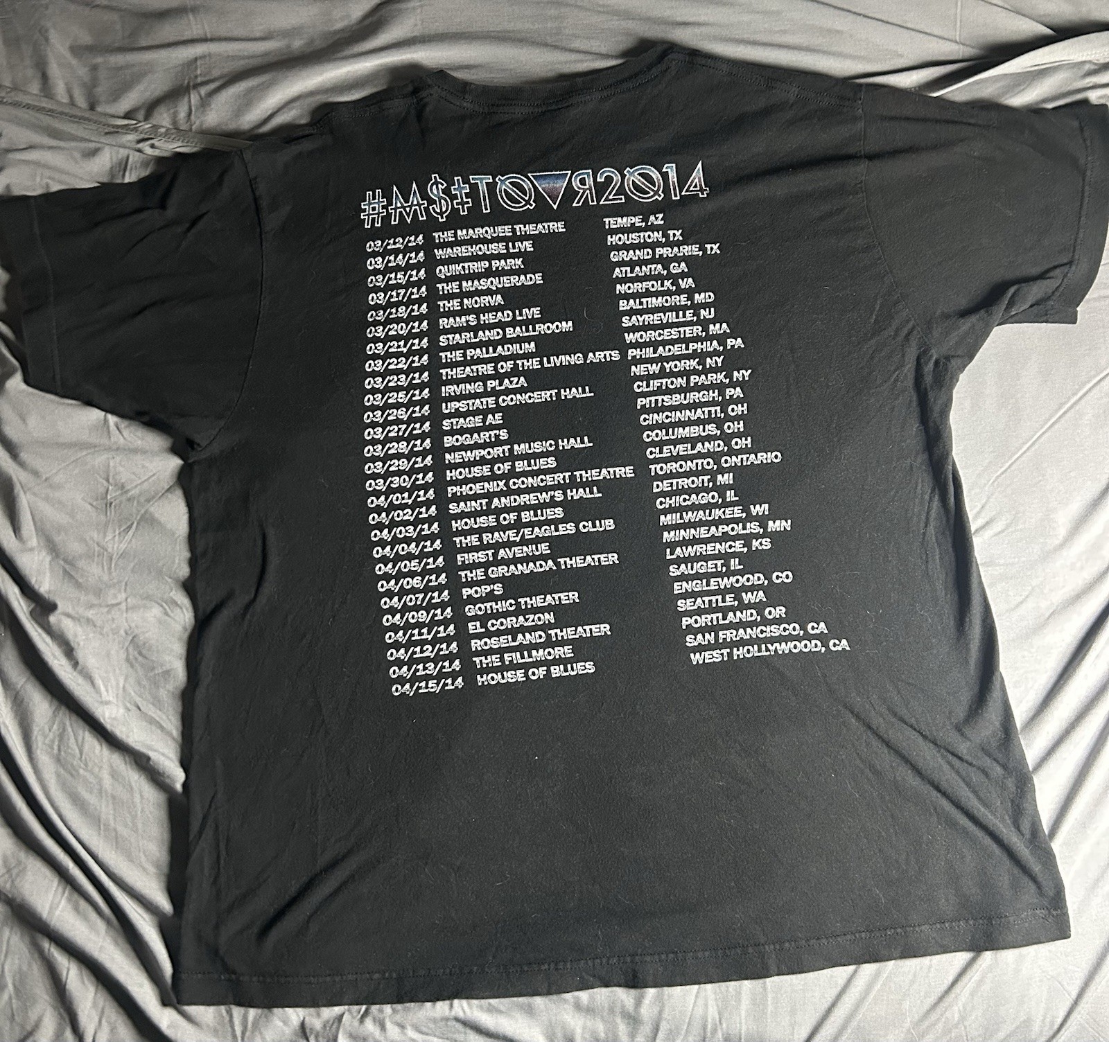Mindless Self Indulgence T Shirt Rare 2014 Tour Double Sided L/XL No Tag (23×28)