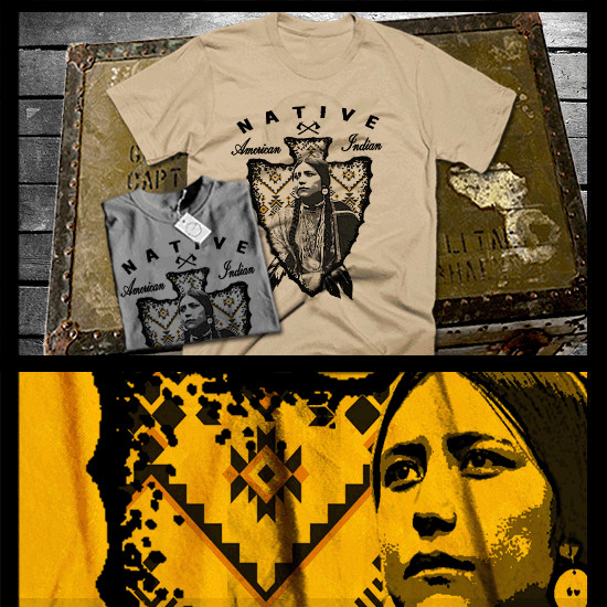 Native American T-shirt Indian Warrior Headdress Indigenous Tribal Arrowhead Art