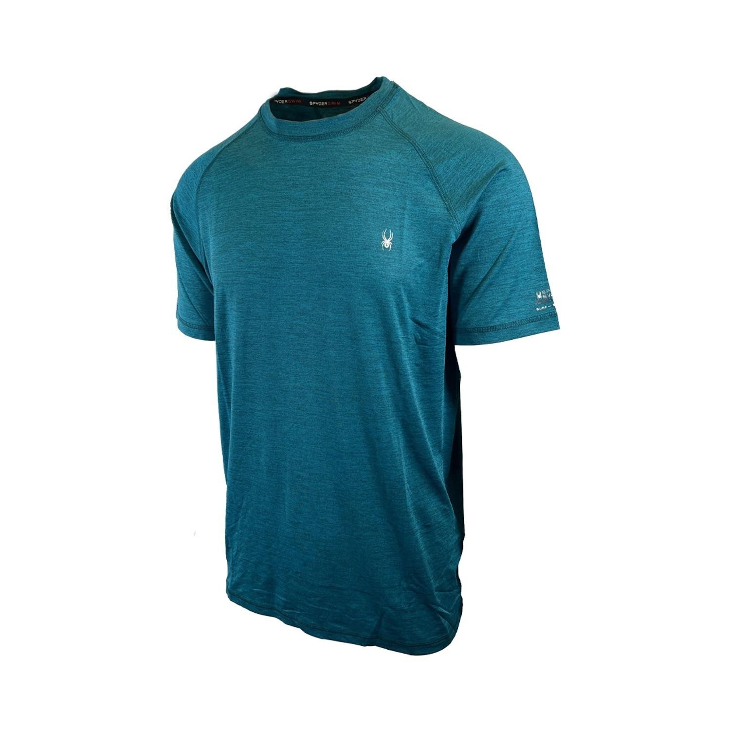 Spyder Swim Men’s Solid T-Shirt Rashguard Quick Dry UPF Lightweight Hybrid S/S