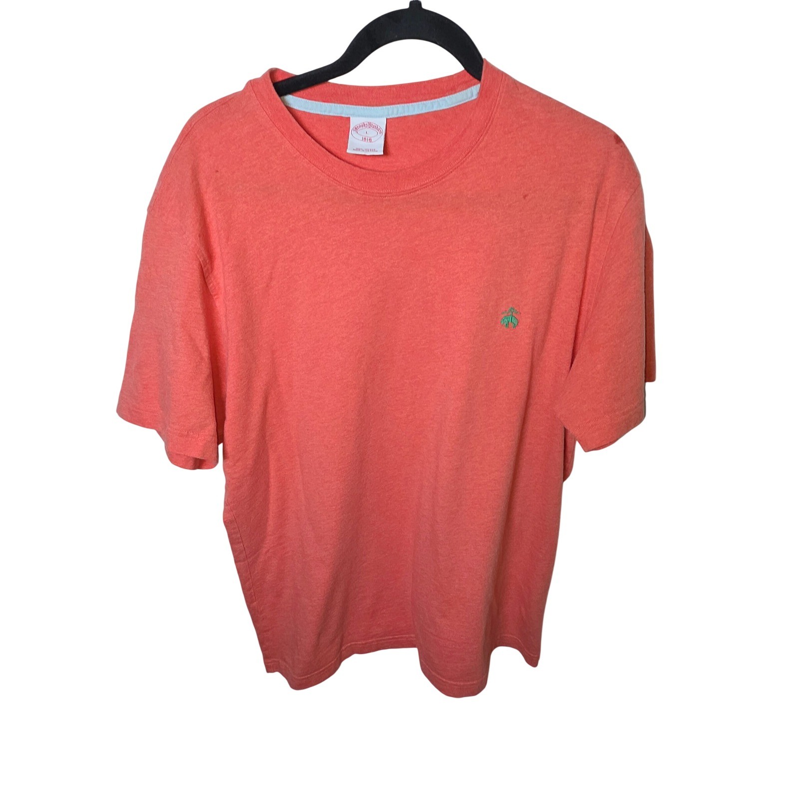 Brooks Brothers 1818 Mens Large Coral Heather Cotton Golden Fleece T-Shirt L