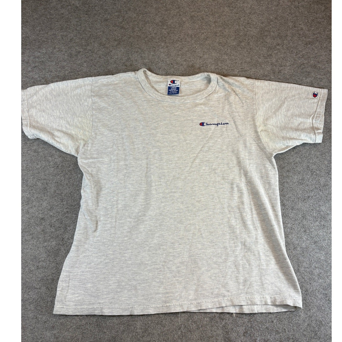 Vintage 90s Champion Embroidered Logo Shirt Mens Large Gray Retro Sportswear Y2K
