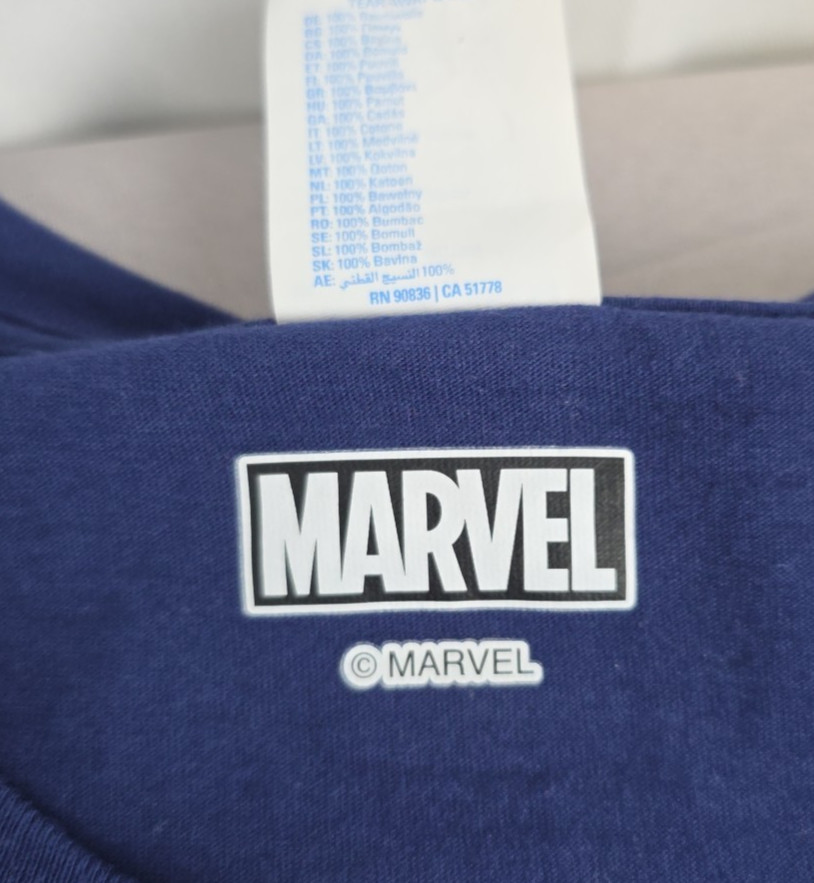 Captain America Mens Large Navy S/S Graphic T-Shirt Marvel Universe Patriotic US