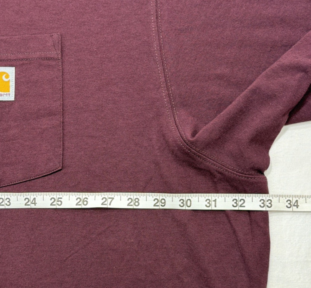 Men’s 4XL Tall Maroon Carhartt K87 Loose Fit Short Sleeve Pocket Cotton T-Shirt