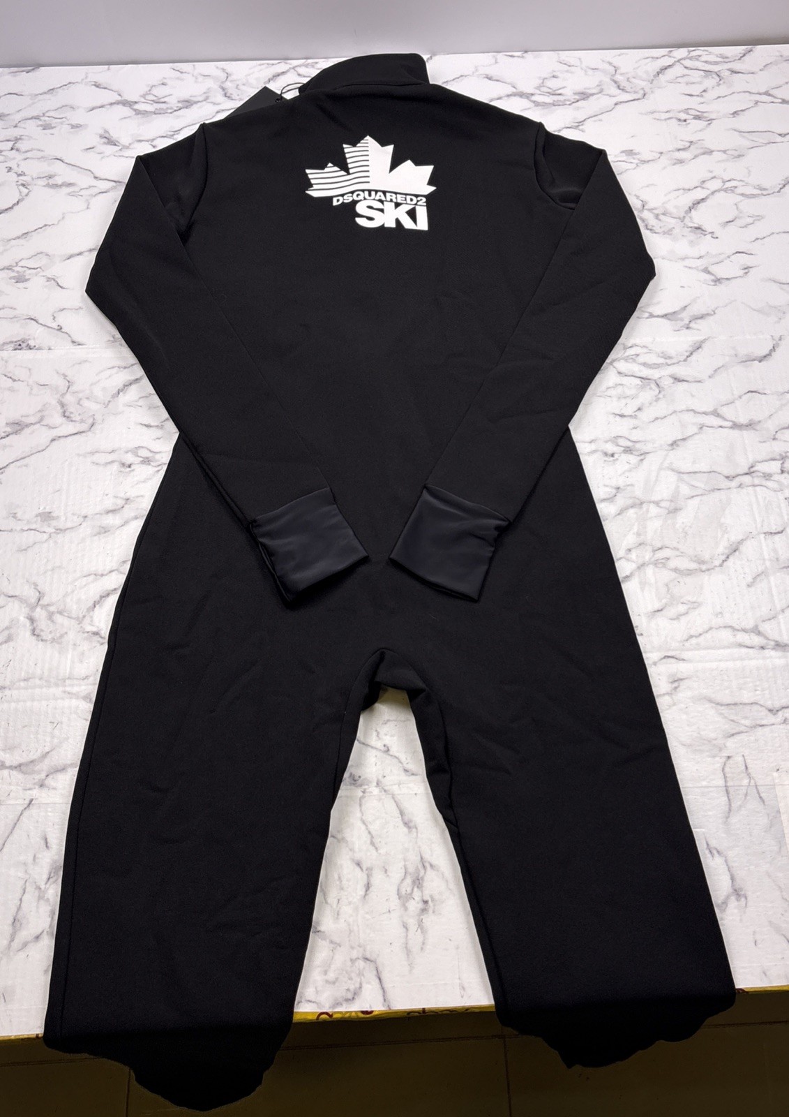 NEW DSQUARED2 Ski Black Zip Jumpsuit Back Logo Made in Italy Size 44 (US XS/S)