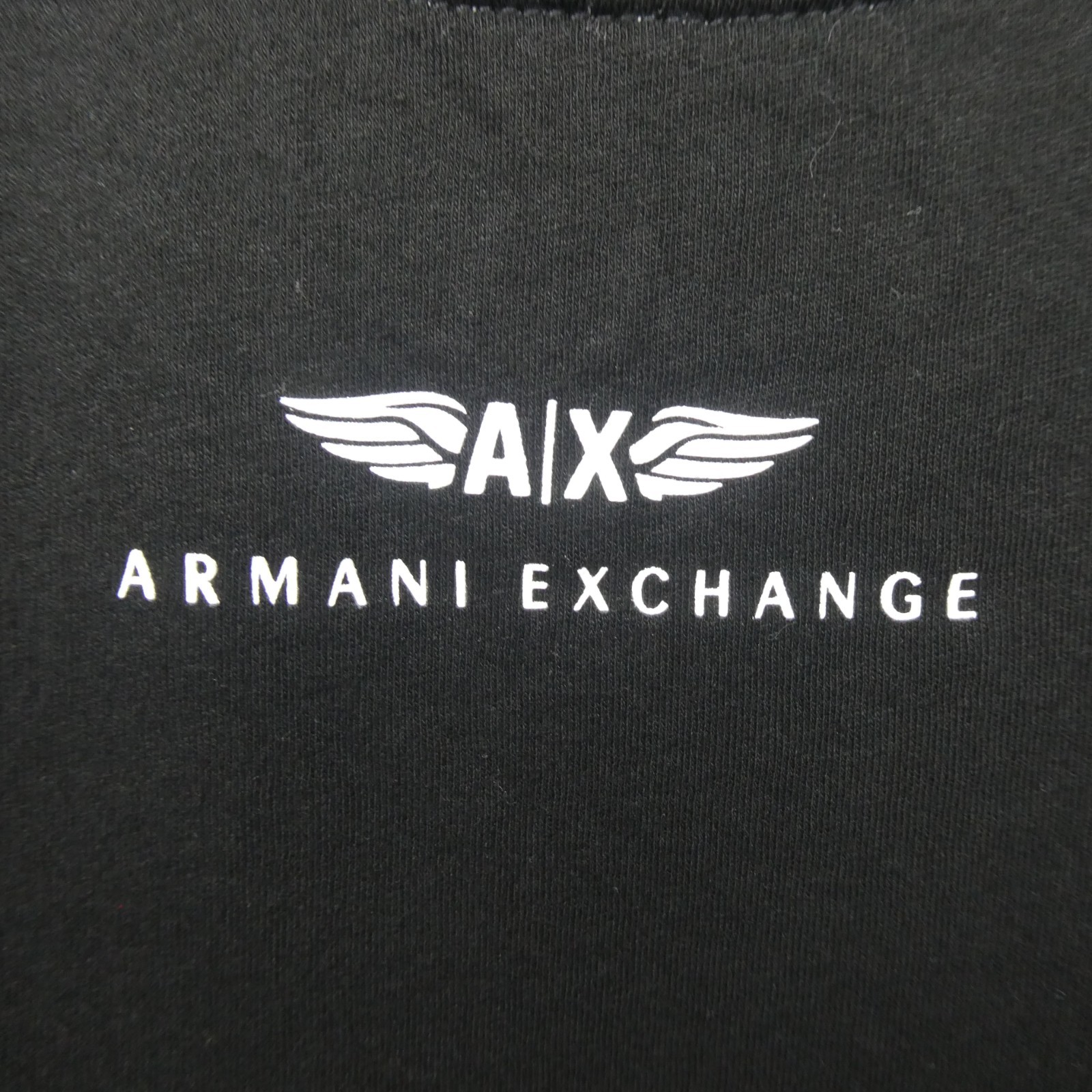 ARMANI EXCHANGE Black White Red Medium BOX LOGO Short Sleeve Designer T-shirt