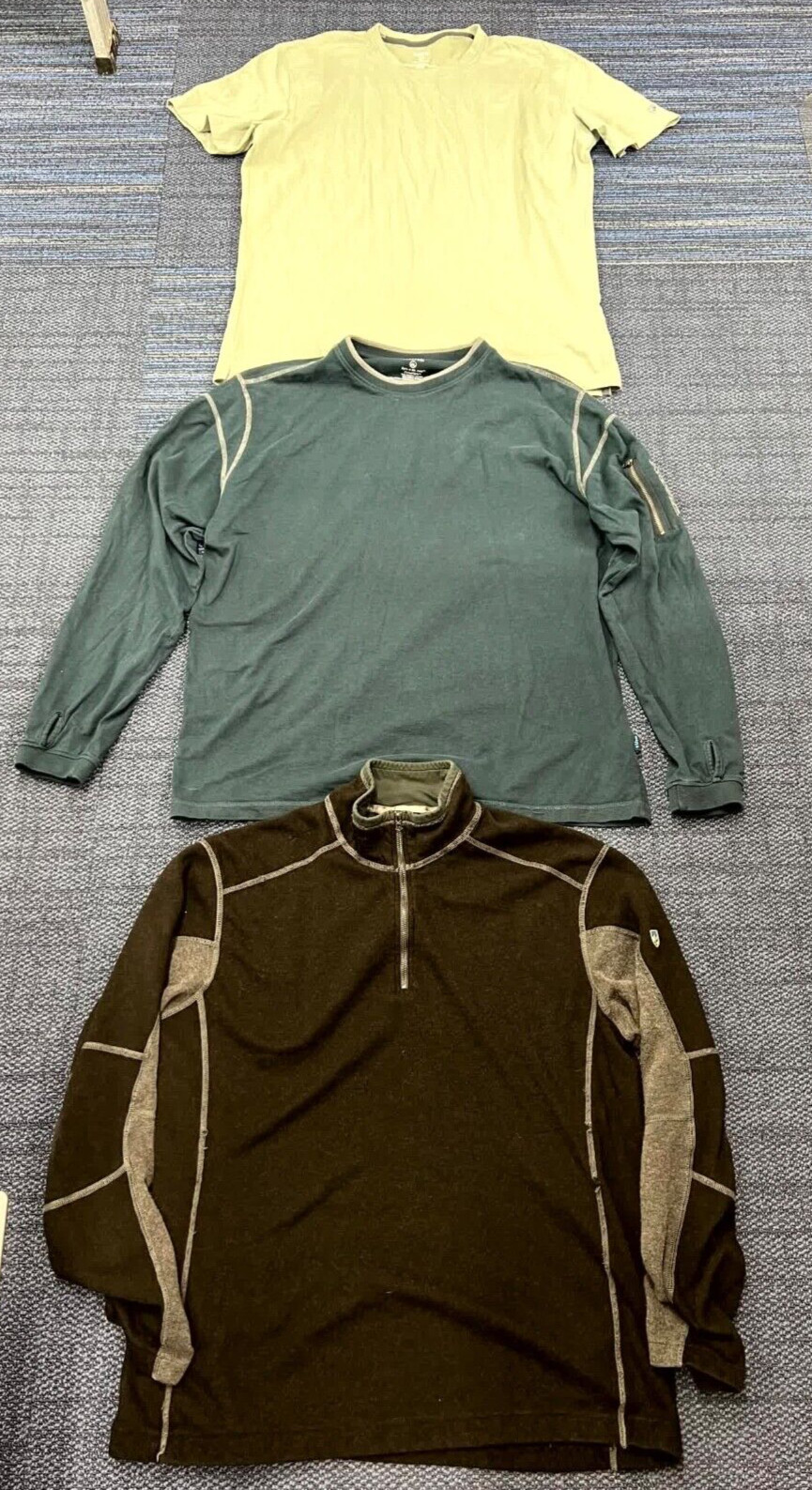 Kuhl XL Lot of 3 WildFibre SS & LS Tshirts + Fleece (Fleece Not Perfect)