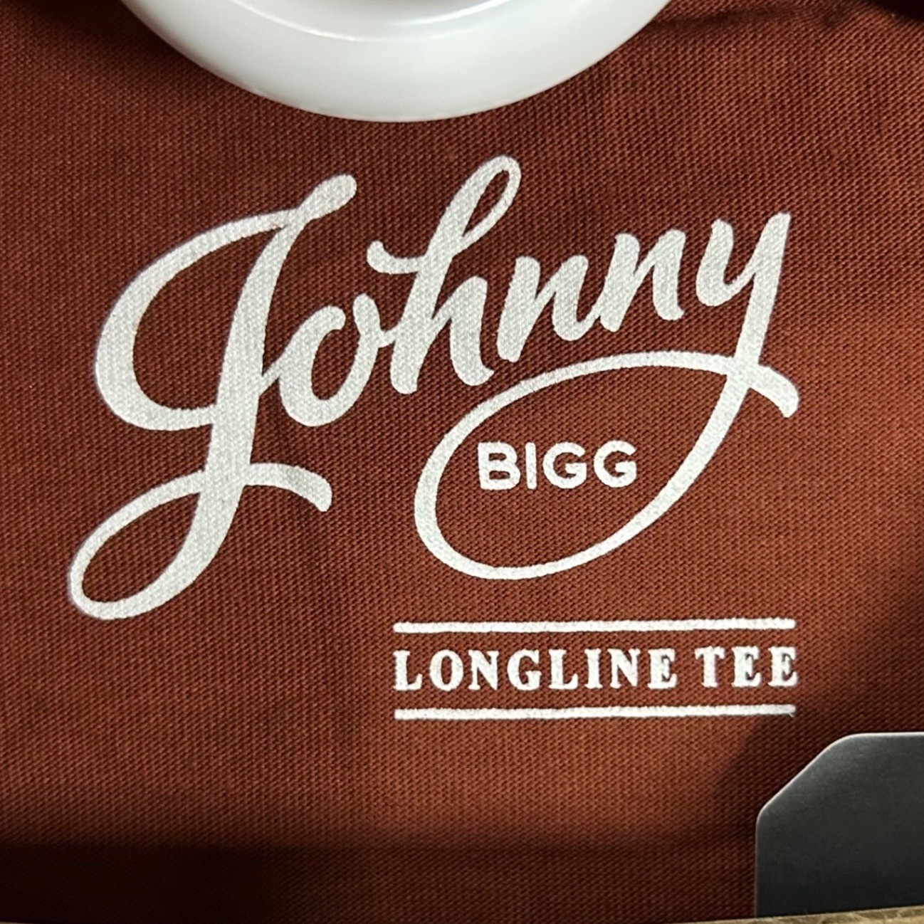 Johnny Bigg Mens Essential Longline Scoop Tee T-Shirt Sienna XL NWT