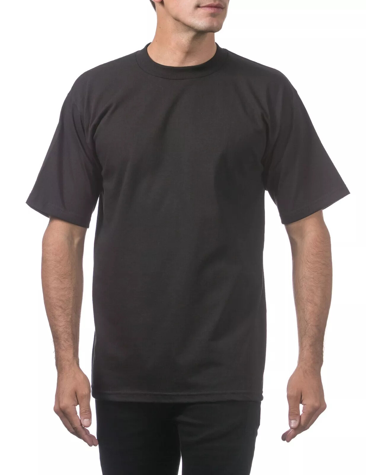 6 Pack ProClub Pro Club Mens Heavyweight Black Short Sleeve T-Shirts Cotton Tees