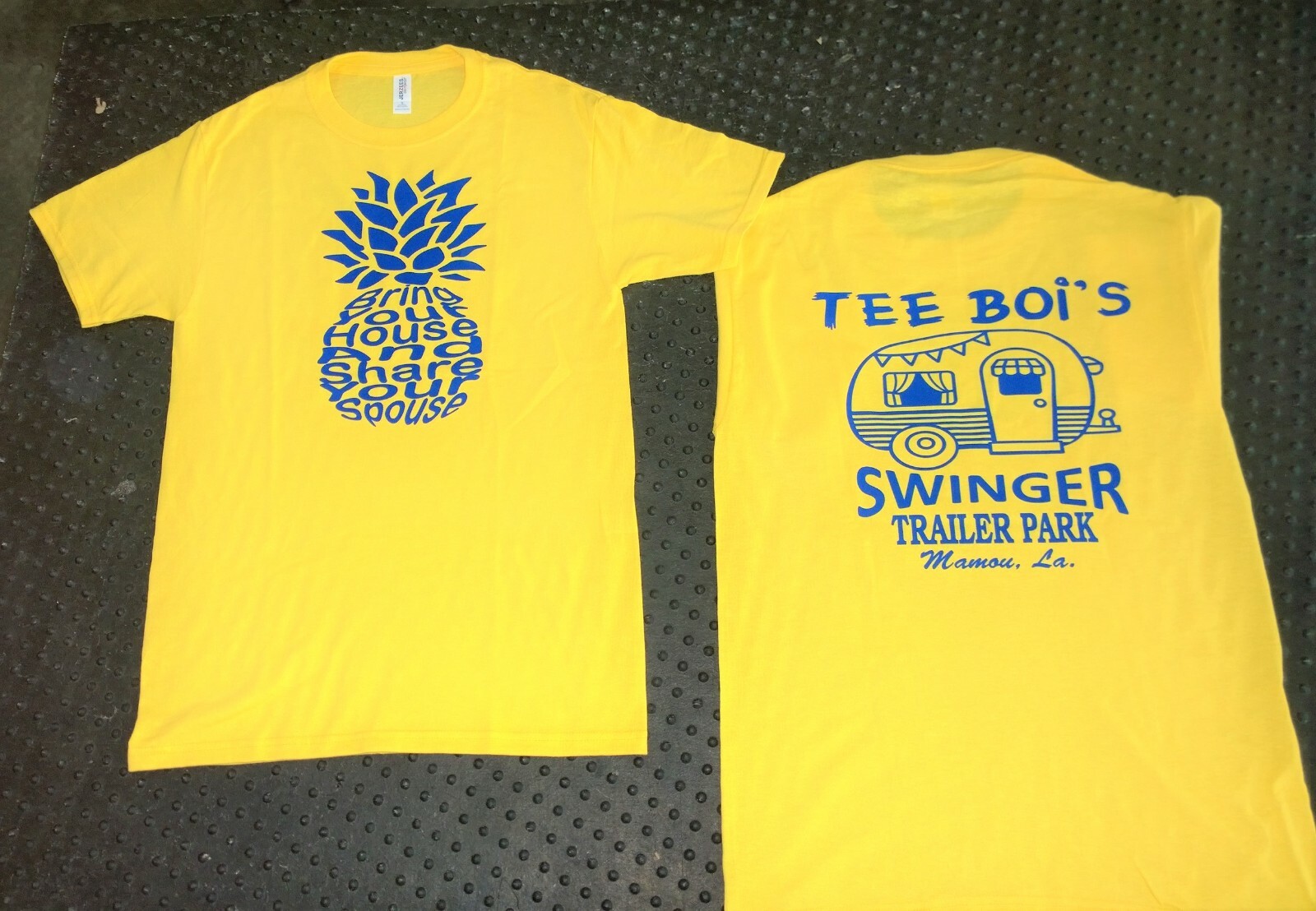 BRING YOUR HOUSE AND SHARE YOUR SPOUSE TEE BOIS SWINGER TRAILER PARK T-SHIRT