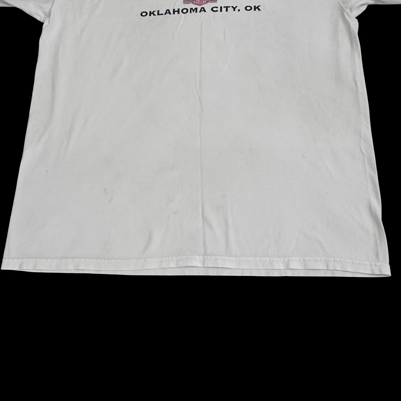 Harley Davidsons Mens L Short Sleeve T Shirt Chopper Pinup Girl Oklahoma City